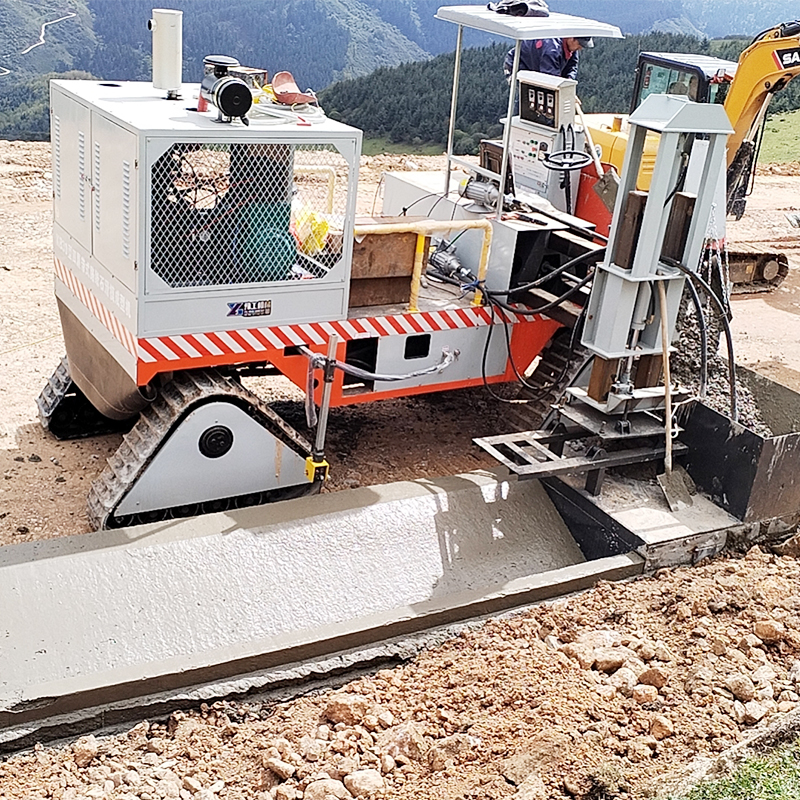 Concrete Curb Slipforming Machine Self Leveling Sidewalk Drainage Ditch Forming