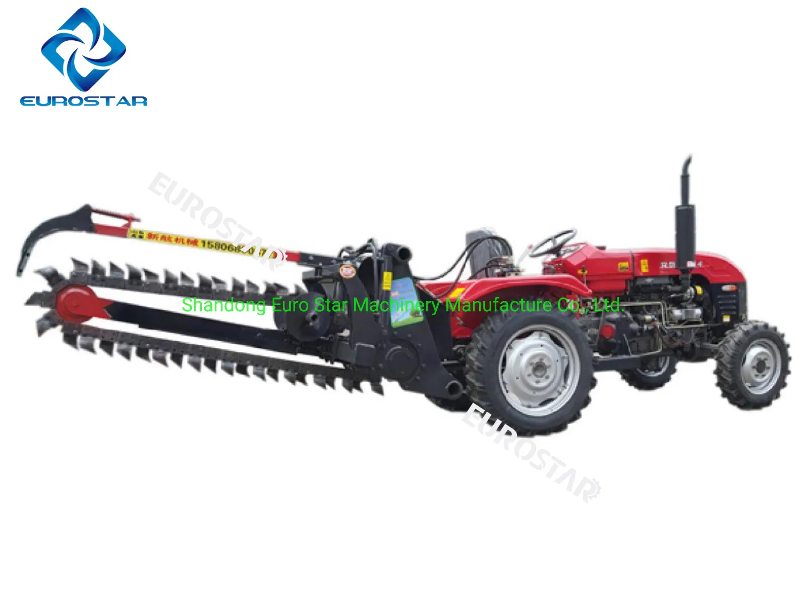 Orchard Chain Trencher Ditcher Tractor Cable Digging Farm Plough Double Drainage Ditching Saw Blade Ridging Road Paddy Field Pipeline Water Pipe Cable Fence