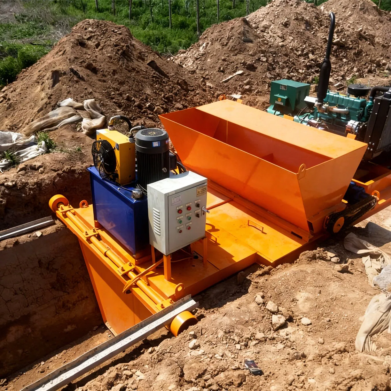 Canal Slipform Equipment Farmland Irrigation Canal Slipform Machine Trapezoidal Canal Forming Machine