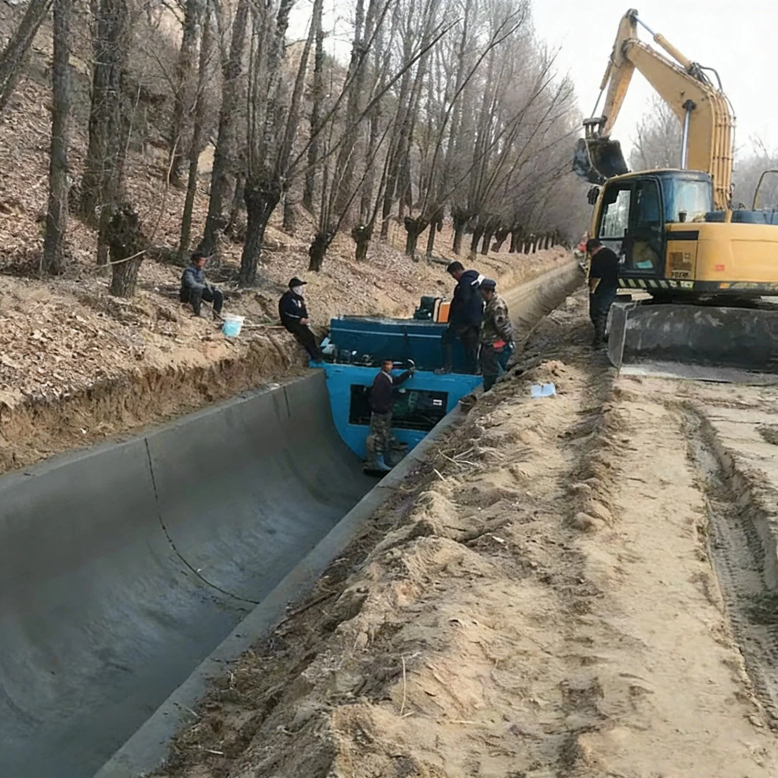 Machines for Building Concrete Drainage Ditchesenergy-Saving Slipform Machinewater Ditch Molding Machine