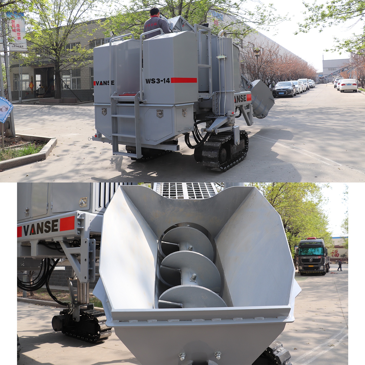 VANSE WS3-14 Concrete Drainage Ditch Slipform Machine Road Curb Slipform Machine Kerbstone Slipform Making Machine Factory