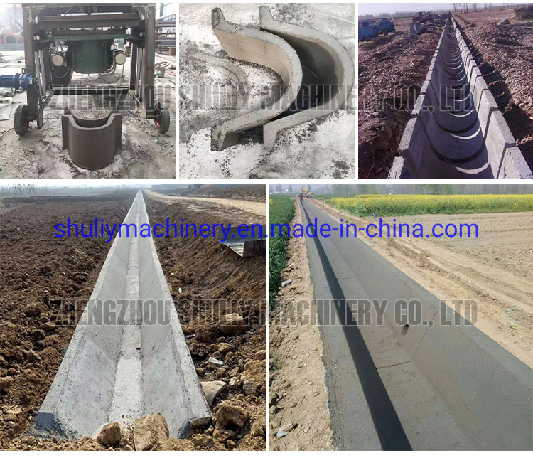 Trapezoidal Channel Automatic Vibrating Concrete Lining Machine U Shaped Concrete Ditch Channel Lining Device