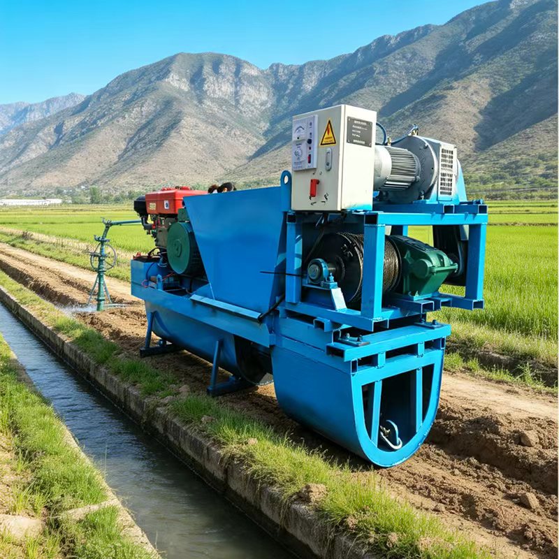 Brand Municipal Drainage Ditch Molding Machine Automatic One-Time Concrete Road PLC Control Engine Gear Pump Motor 1 Year High