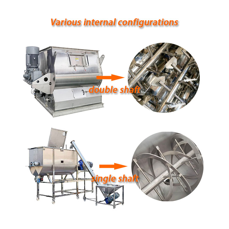 China Industrial Manufacturer Horizontal Ribbon Spiral 300kg 500kg Food Chemical Dry Milk Coco Coffee Powder Sugar Flour Blending Mixer Mixing Machine