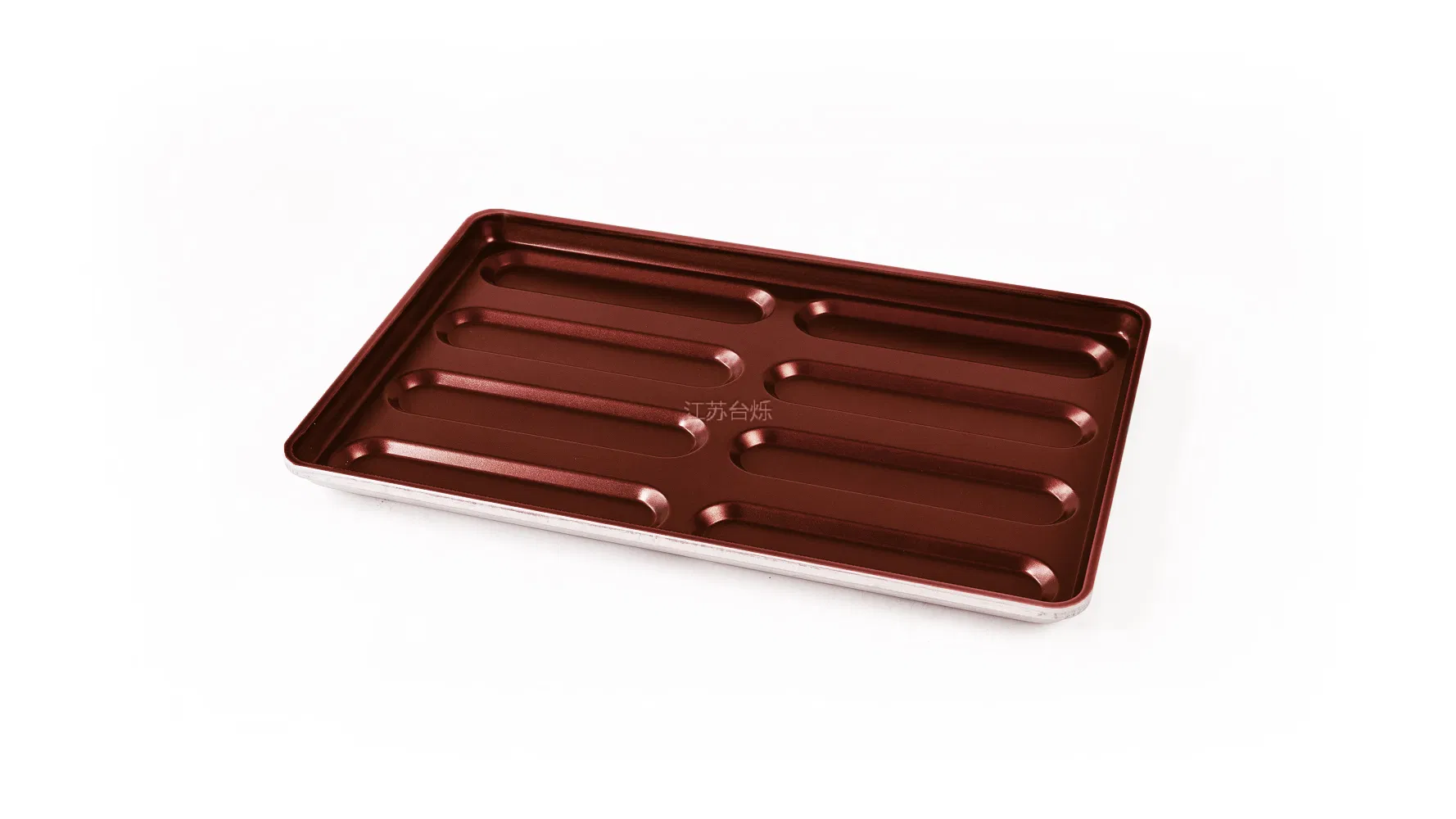 Premium 8 Cavity Hot Dog Baking Pan Tray Bun Professional Cater Non Stick Hotdog Tray