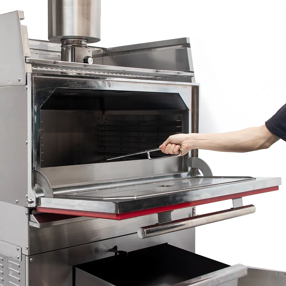 Heavy-Duty Stainless Steel Commercial BBQ Grill Charcoal Broiler Oven for Professional Kitchen with 2 Racks - Rebenet Cg-2