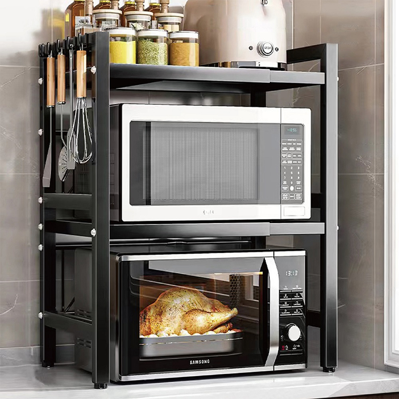 New Style Home Stainless Steel Guangdong Heavy Duty Metal Kitchen Storage Shelf Cup Storage Cooling Wall Easy Assemble Microwave Oven Rack