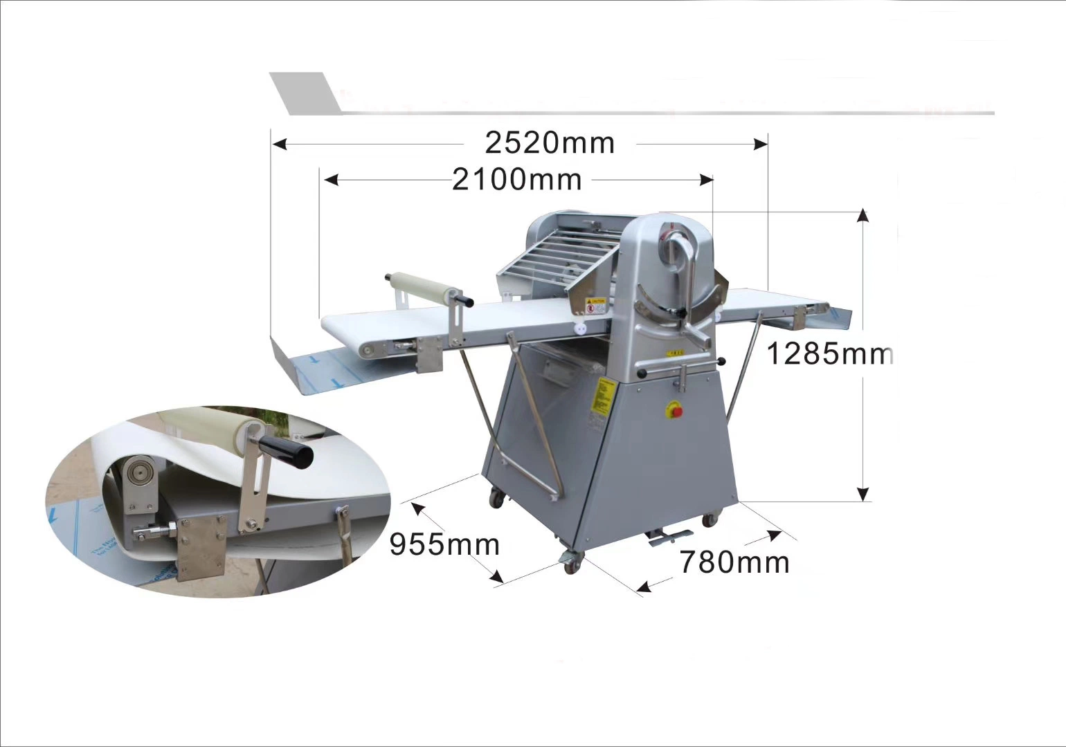 Professional Dough Sheeter Machine for Bakery and Pizzeria Use