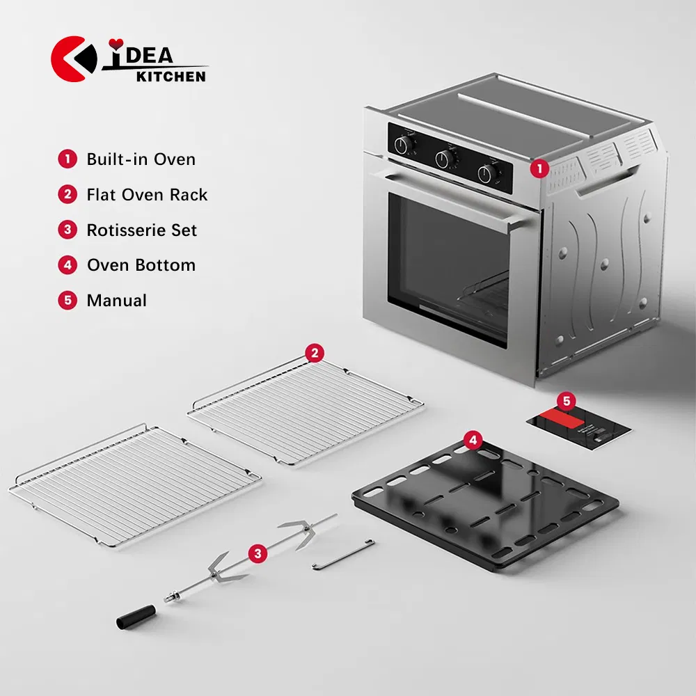 60cm Smart Single Oven Steam Convection 4/6/9/10 Functions Built-in Gas Electric Oven