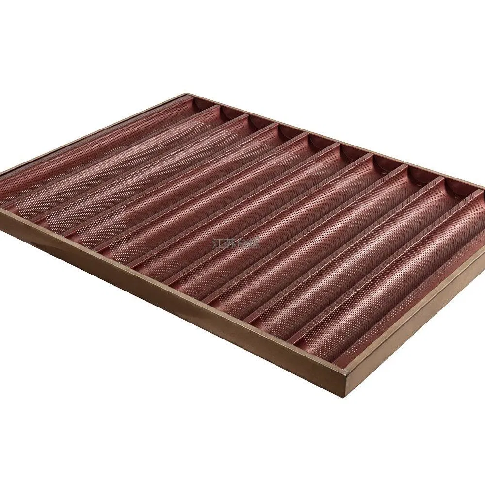 High-Quality Perforated 10 Mould Slot Baguette Baking Pan Versatile Baguette Baking Tray French Bread Tray Non-Stick Oven Bakery Tray