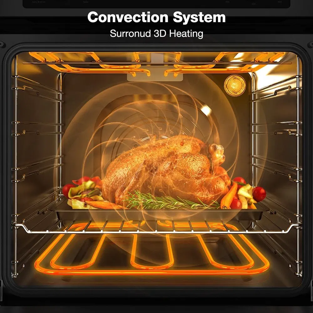 60cm Smart Single Oven Steam Convection 4/6/9/10 Functions Built-in Gas Electric Oven