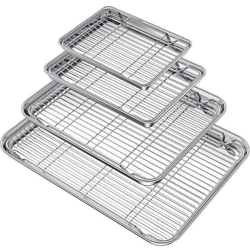 New Design Stainless Steel Baking Pan Wholesale Plate Silverware Food Tray