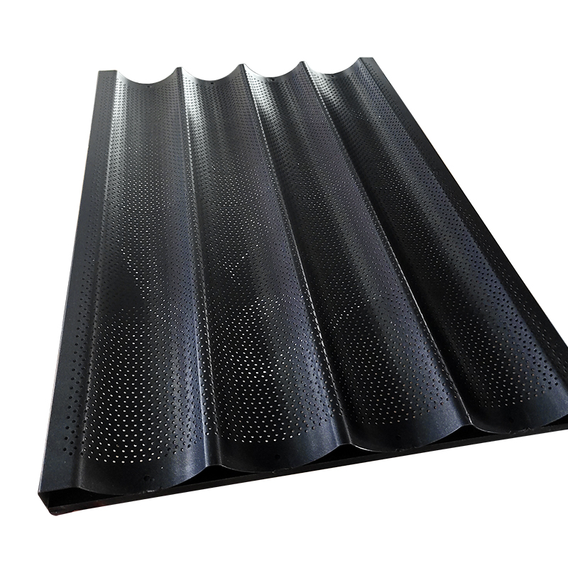 High Quality 40X60 Cm Commercial Eco-Friendly Customized Non-Stick 4 Rows Aluminum Baguette Bread Pan French Bread Baking Tray