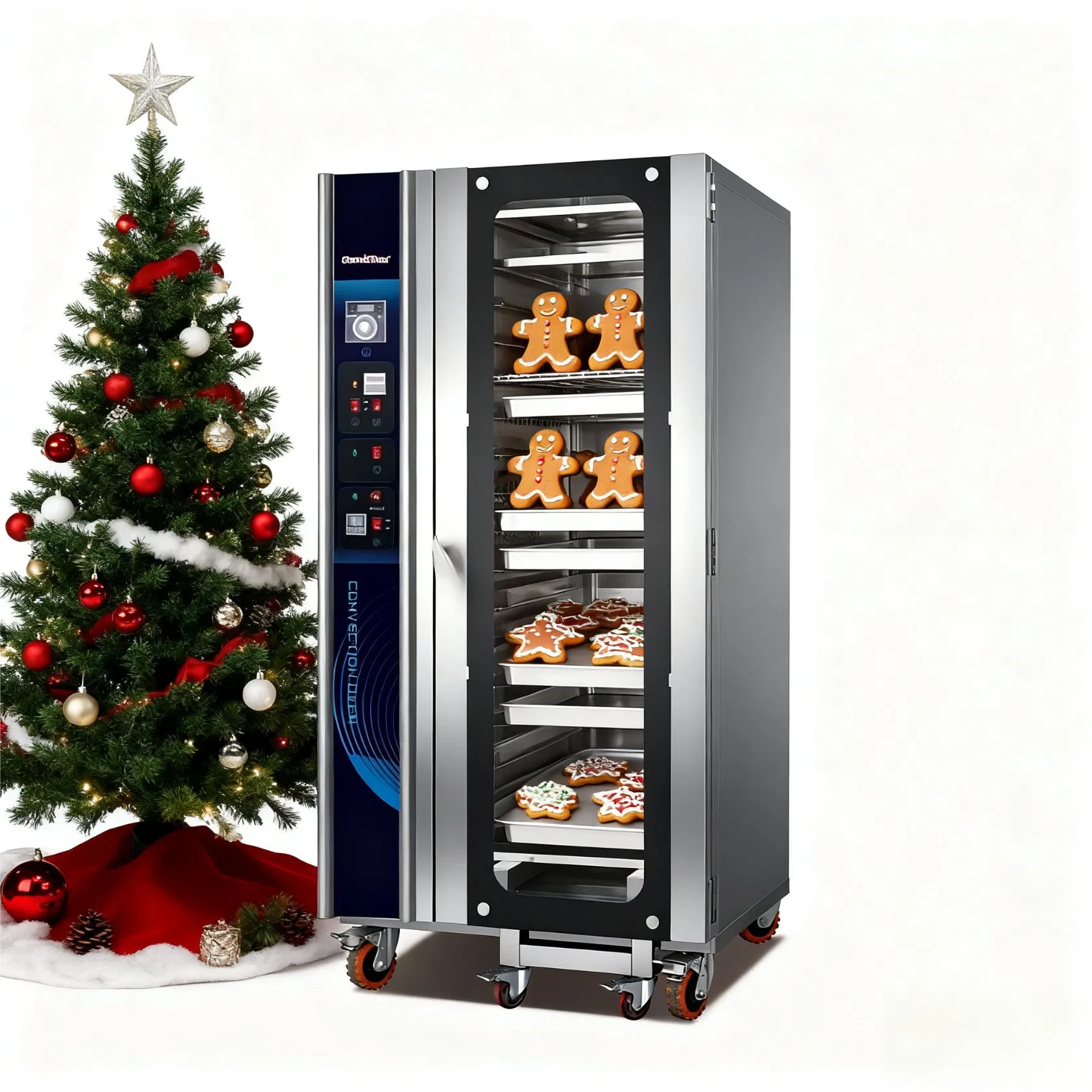 Commercial Kitchen Equipment Cake Bread Pizza Food Machine 16 Trays Baking Bakery Oven Gas Convection Oven