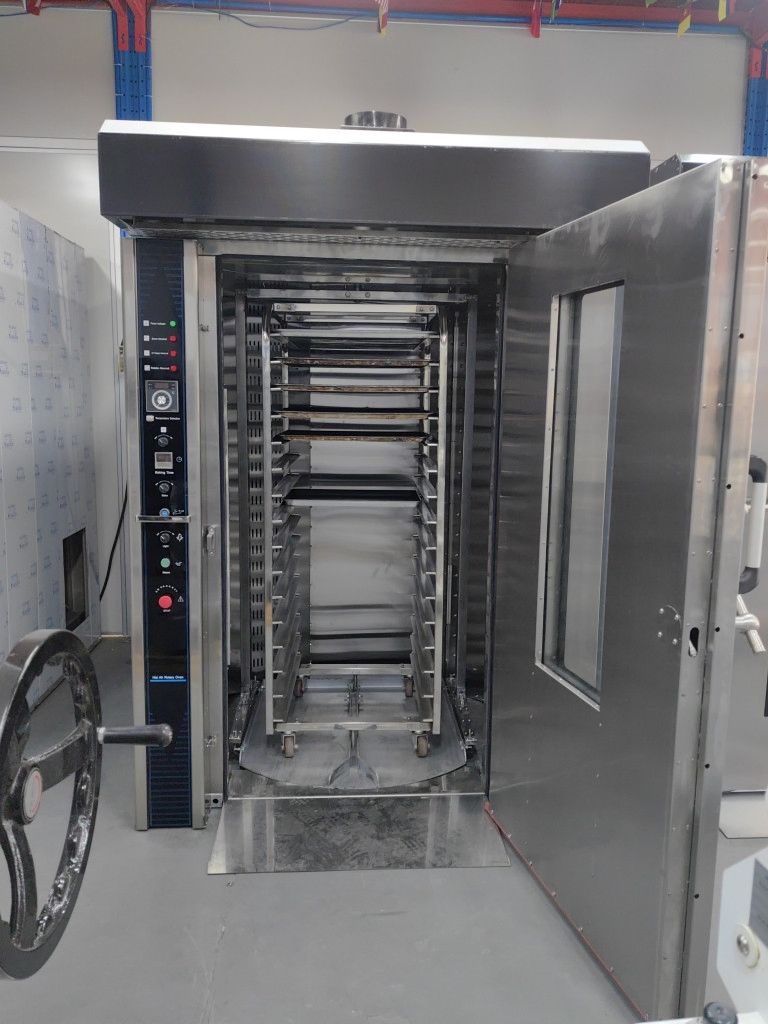 12/16/32/64 Trays Rotary Rack Oven Gas/Diesel/Electric Hot Air Cake Baking Chicken Loaf Bread Rotary Oven for Pizza/Bread/Cake/Biscuit/Cookie (ZMZZ-32M)