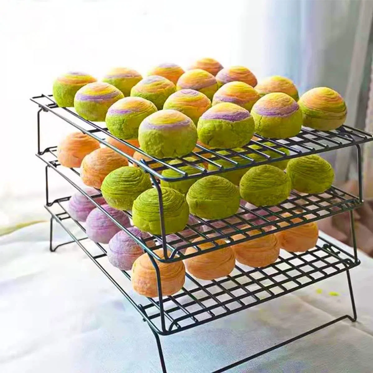 Eco Friendly Collapsible Bread Cooling Racks Stainless Steel Folding Cooking Cake Cooling Racks for Baking