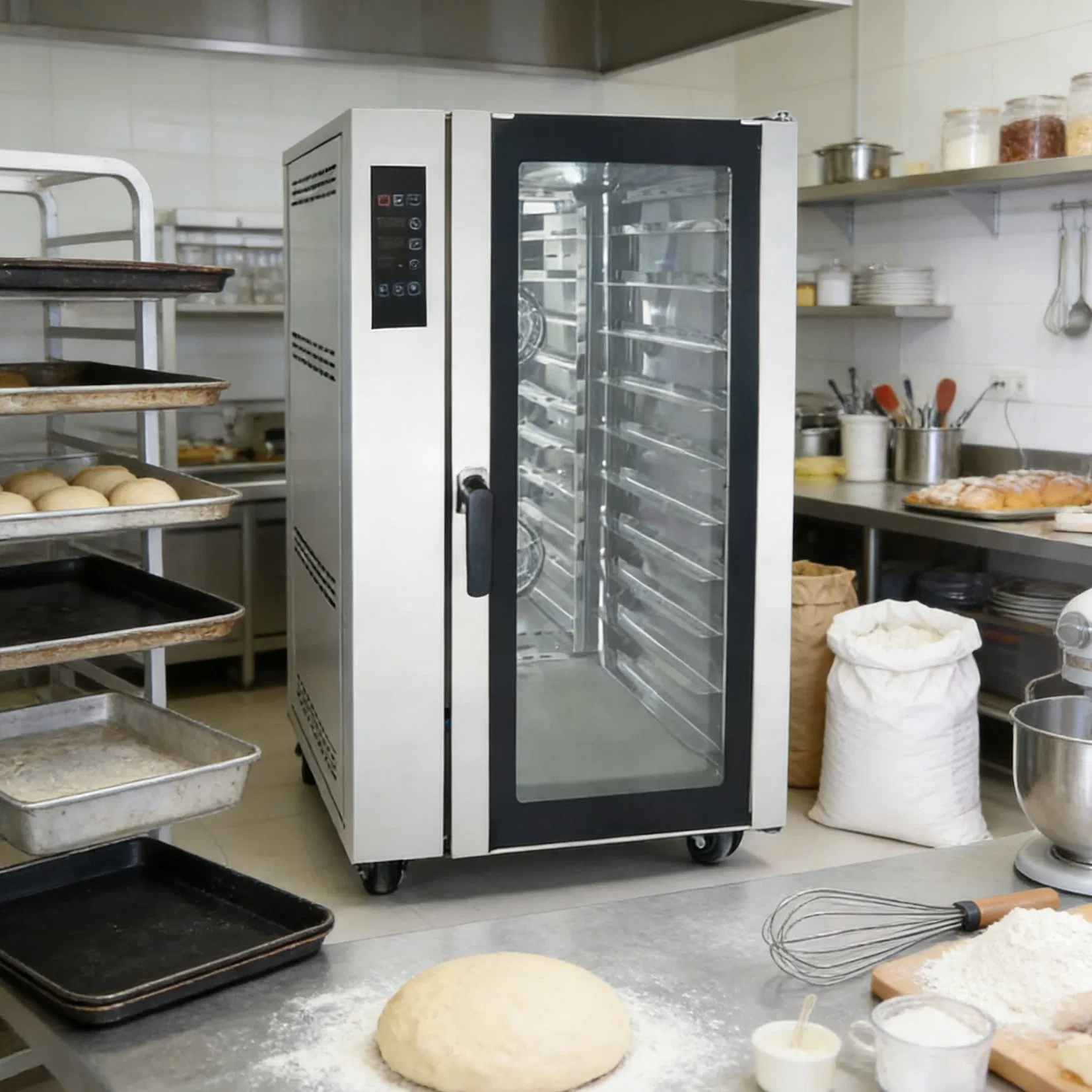 Quality Commercial 10 Trays Kitchen Bakery Food Equipment Industrial Electric Pizza Oven Hot Air Convection Oven Baking Oven with Steam System Bread Machine