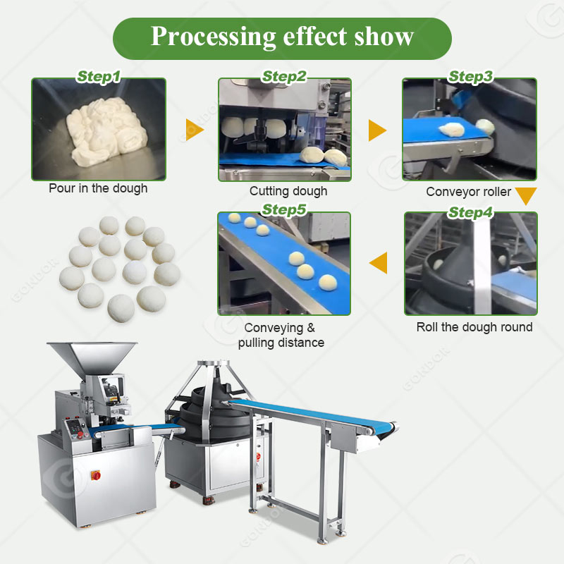 Industrial China Fully Automatic Hydraulic Bakery Mould Round 2-500g Dough Ball Baller Divider Rounder for Pizza