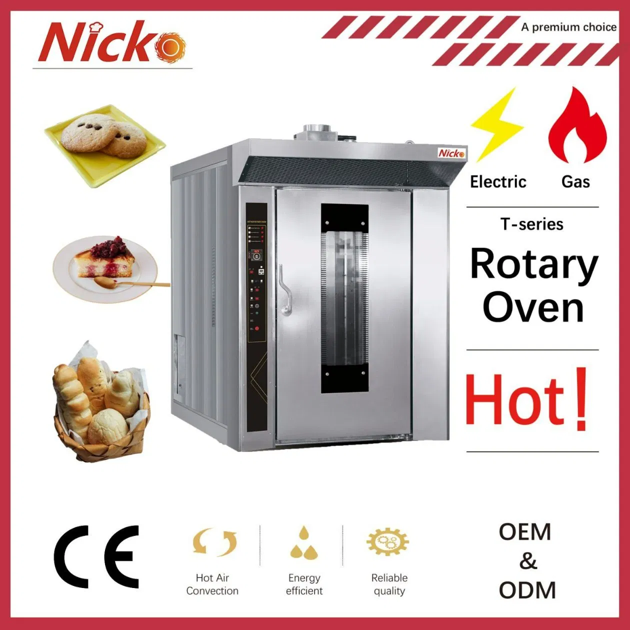 Manufacturer Hight Quality Baking Bakery Equipment Electric/Gas Cearmic Bread Cake Biscuit Cookie Pizza Cookie Conveyor/Convention/Deck/Rotary Oven