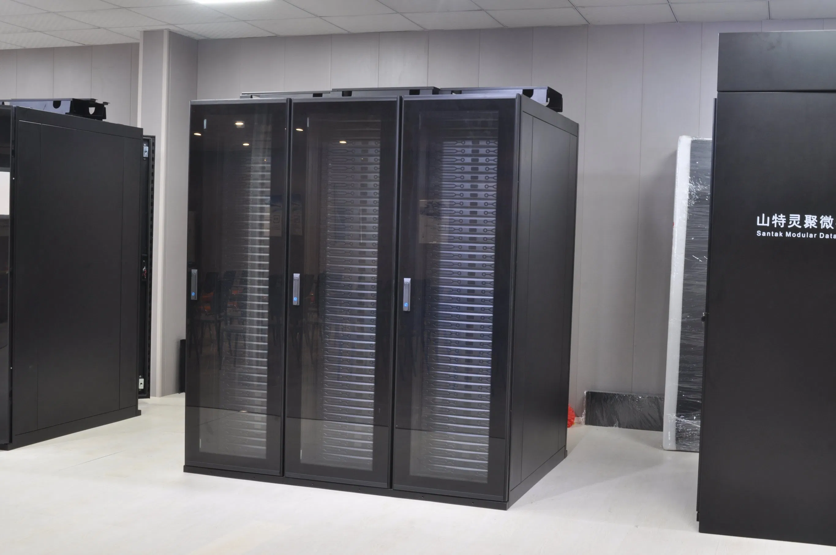Data Center Combining Power Cooling Monitoring and Server Racks