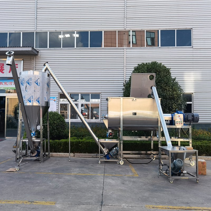 China Industrial Manufacturer Horizontal Ribbon Spiral 300kg 500kg Food Chemical Dry Milk Coco Coffee Powder Sugar Flour Blending Mixer Mixing Machine
