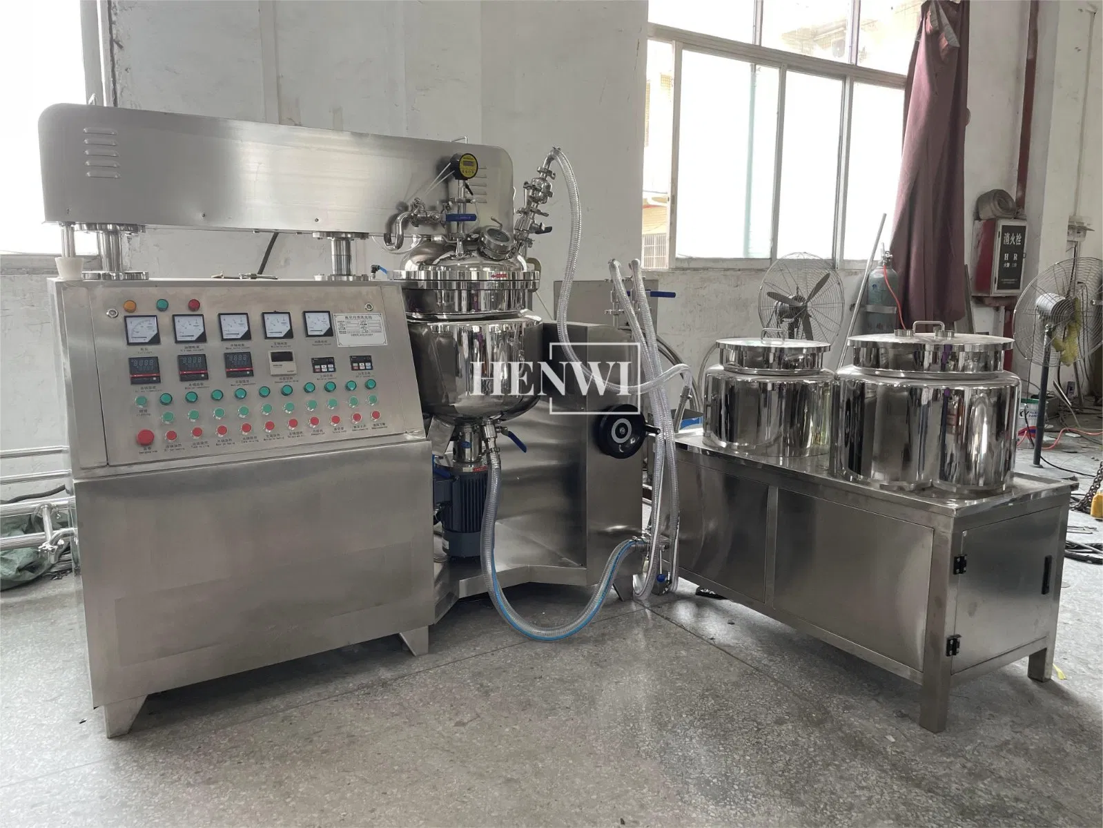 CE New Design Industrial Spiral Ribbon Stirring Blender Mixing Tank with Agitator Food Grade Mayonnaise Cream Vacuum Homogenizer Emulsifying Mixer Machinery
