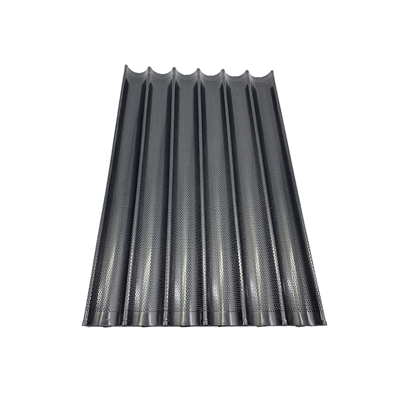 6 Waves Perforated Aluminium Non Stick Baguette Tray French Bread Loaf Baking Tray