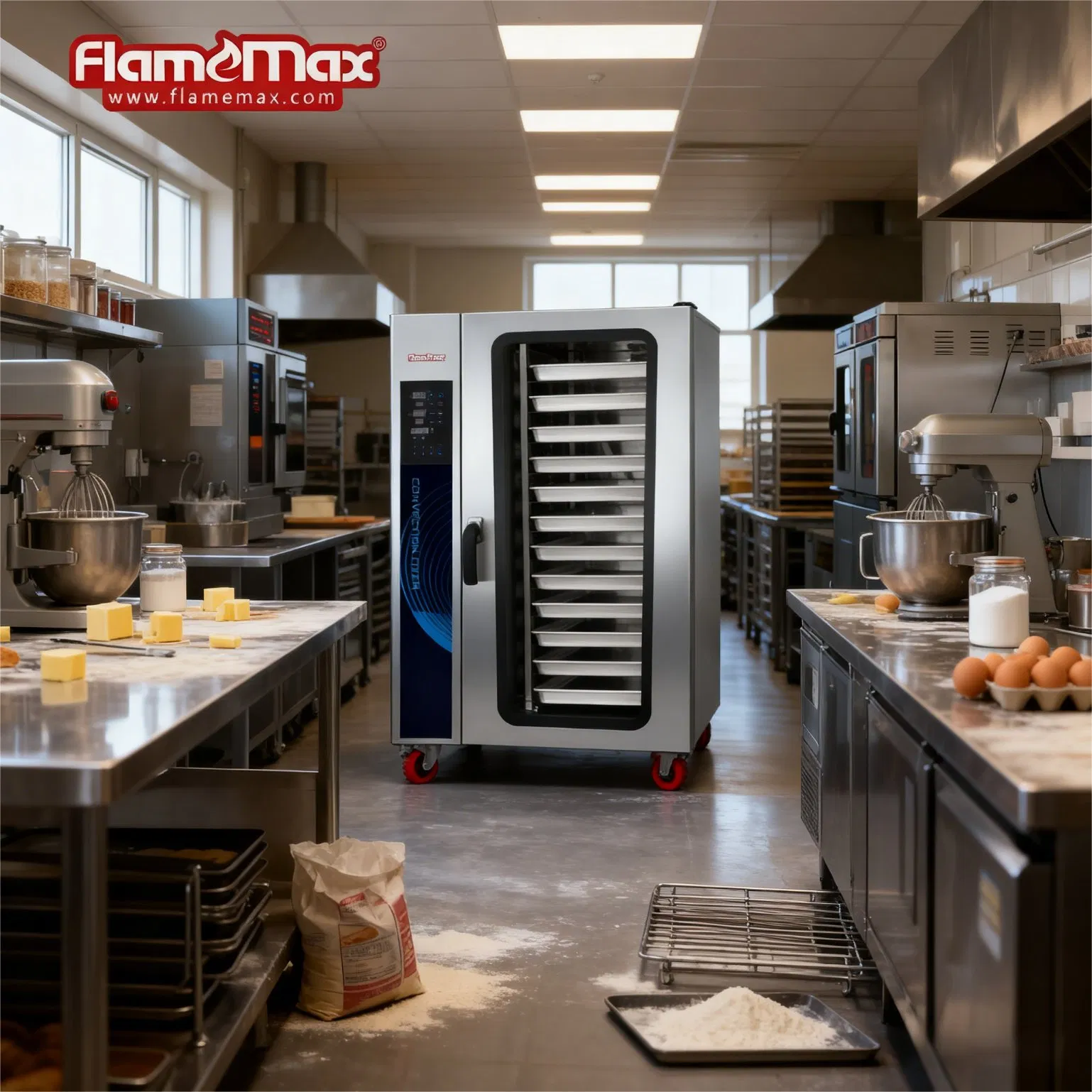 12 Pans Durable Stainless Steel Hot Air Cycle Oven Gas Convection Oven for Restaurants and Hotels