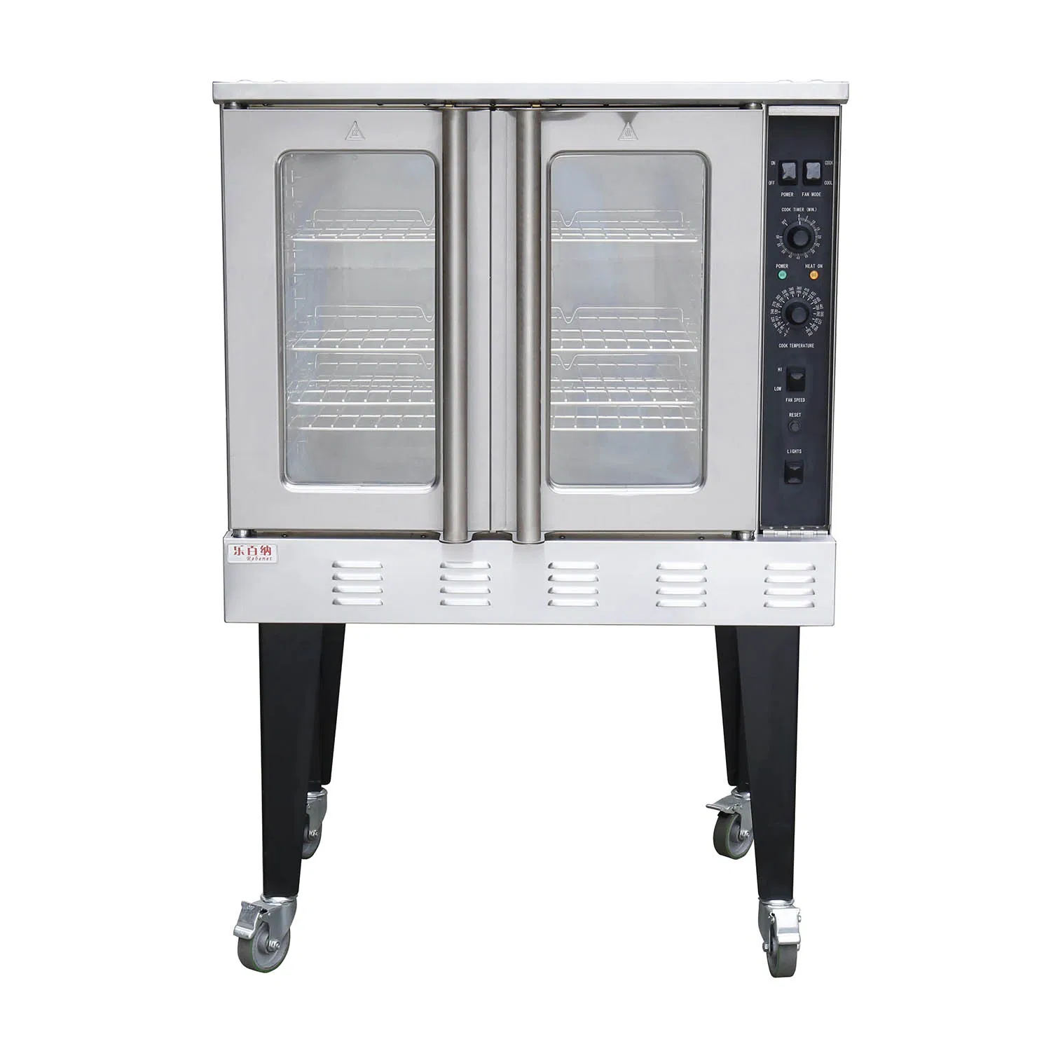 Kitchen Equipment Bakery Machine Commercial Full Size Sigle Deck Gas Convection Bread Baking Oven with 4 Racks ETL Listed for Restaurant, 60 Mins Timer (GCO613)