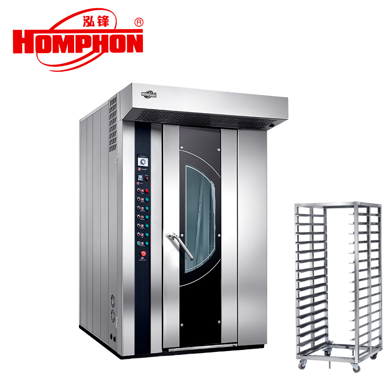 32 Tray Diesel Oil Rotary Oven Rack Oven with Trolley Ideal for Commercial Use