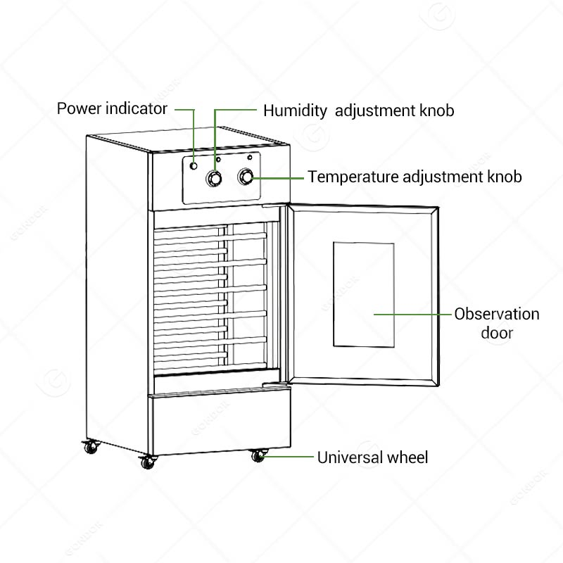 Automatic Commercial 13 Tray Electric Fermenter Bakery Europe Digital Fermentation Room Bread Box Proofing Cabinet Machine