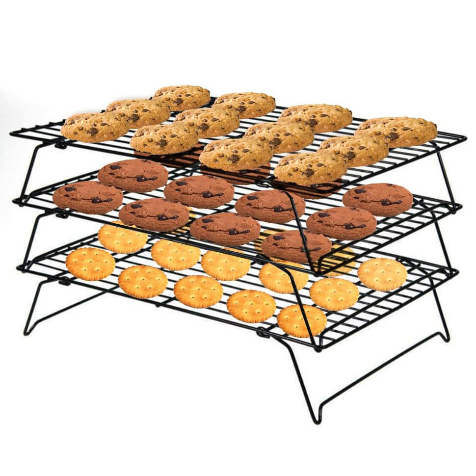 Eco Friendly Collapsible Bread Cooling Racks Stainless Steel Folding Cooking Cake Cooling Racks for Baking