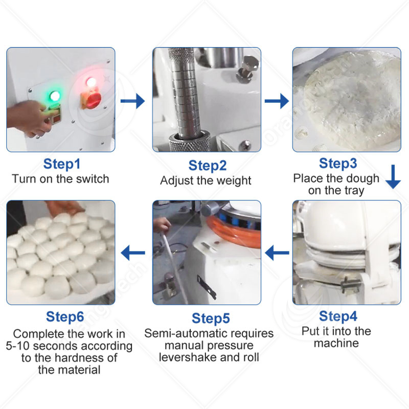 Low Price Semi Automatic Manual Hydraulic Small Machine Hamburger Bakery Bread Dough Ball Cutter Rounder Divider