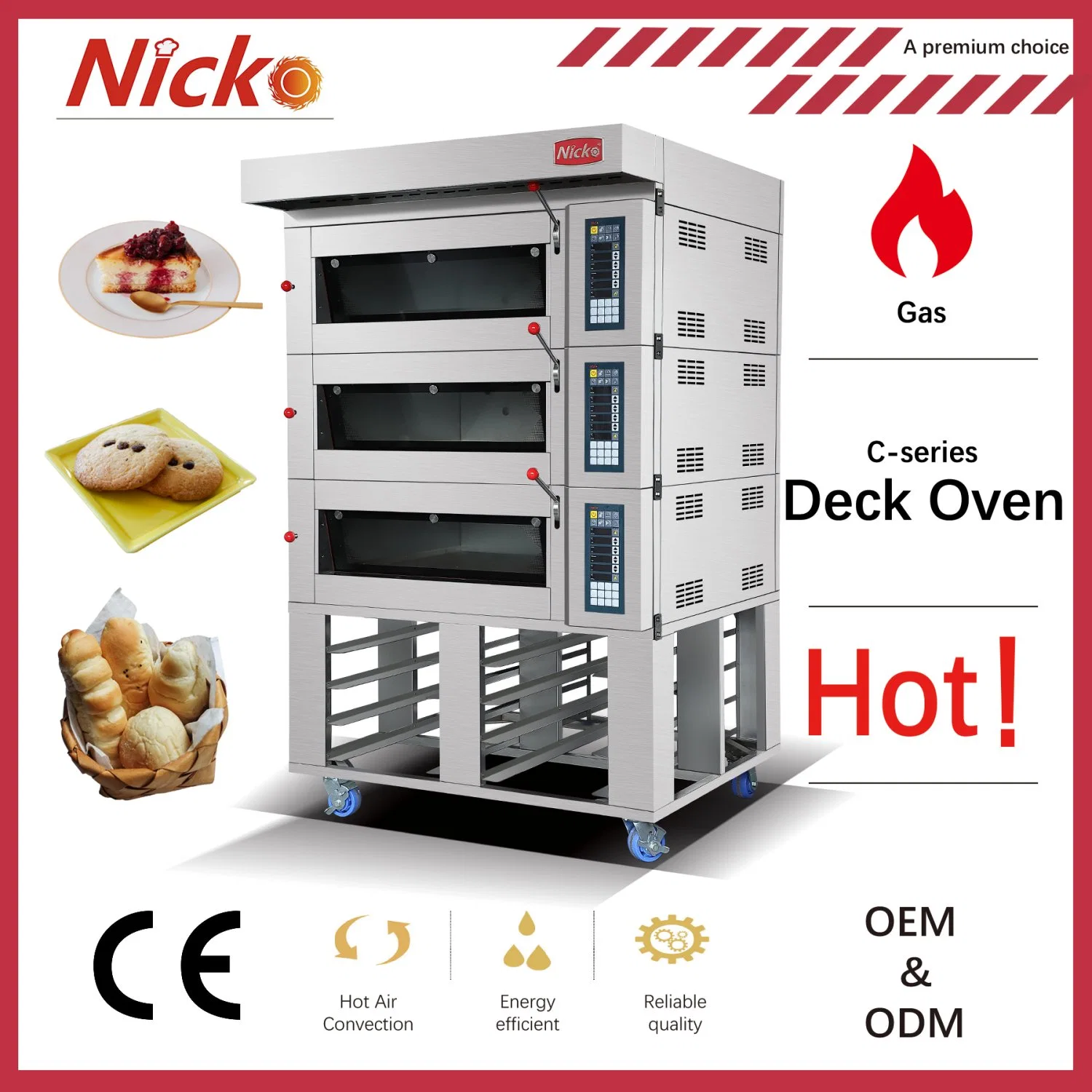 Manufacturer Hight Quality Baking Bakery Equipment Electric/Gas Cearmic Bread Cake Biscuit Cookie Pizza Cookie Conveyor/Convention/Deck/Rotary Oven