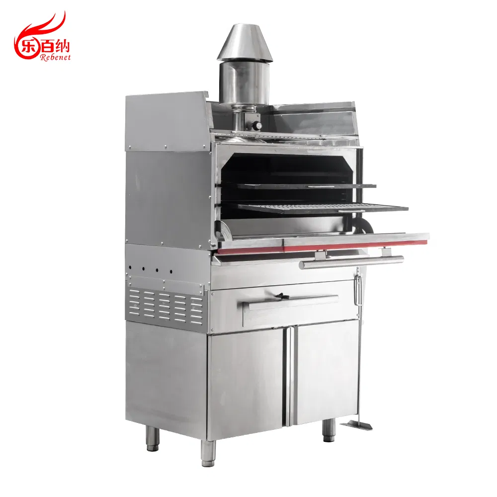 Heavy-Duty Stainless Steel Commercial BBQ Grill Charcoal Broiler Oven for Professional Kitchen with 2 Racks - Rebenet Cg-2