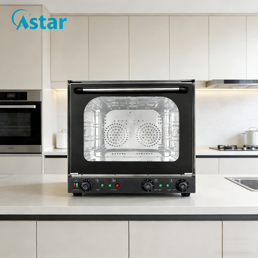 Astar Bakery Equipment 4 Pans Commercial Electric Convection Oven with Manual Steaming Function Kitchen Equipment Baking Oven
