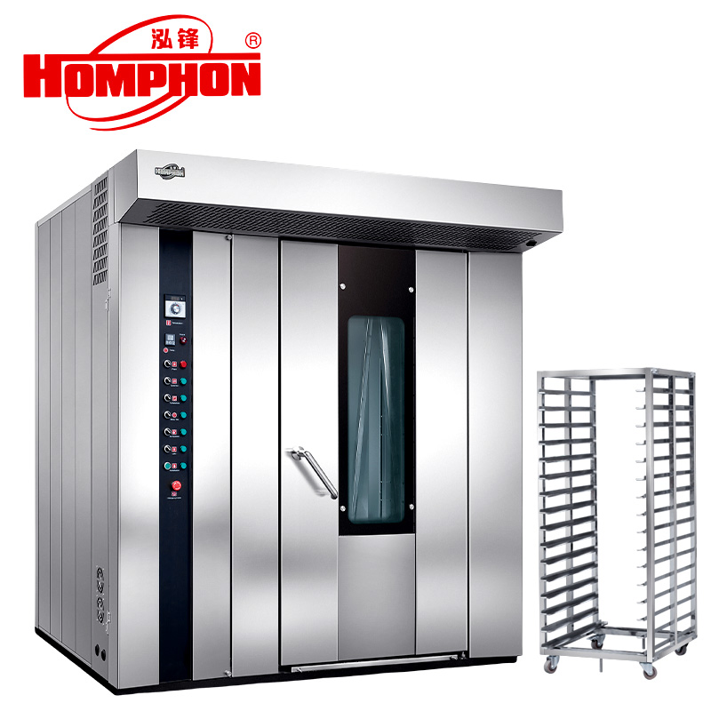 32 Tray Diesel Oil Rotary Oven Rack Oven with Trolley Ideal for Commercial Use