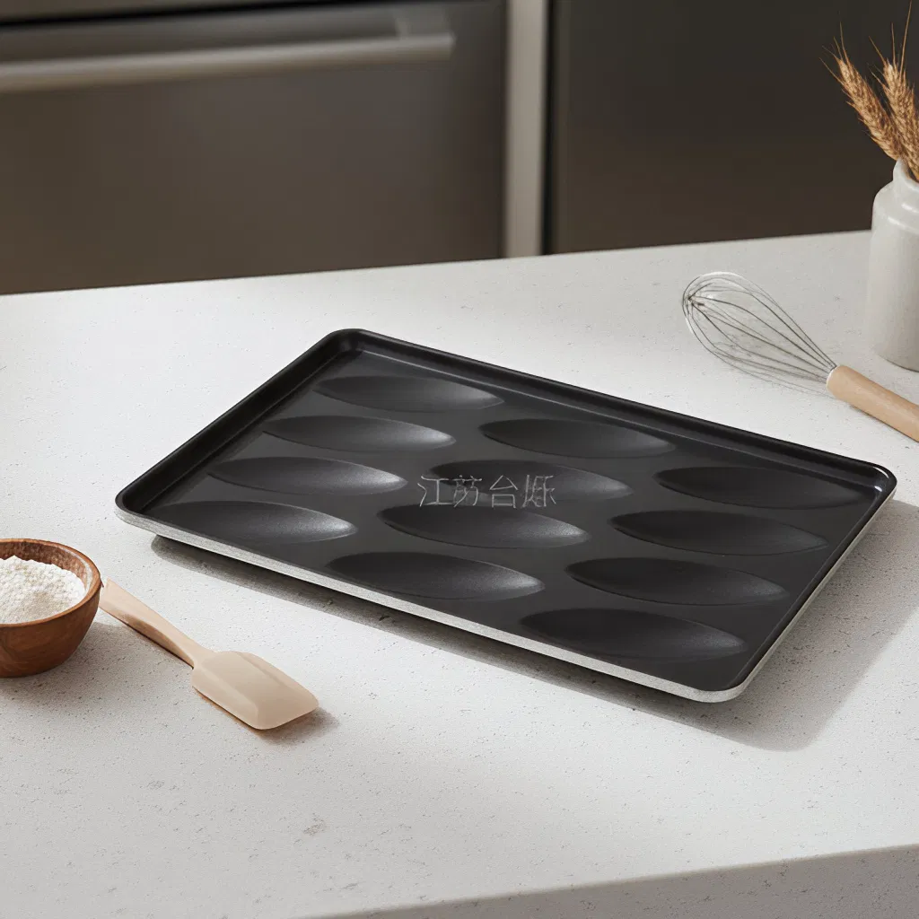 Non-Stick PTFE Coated 12 Cavity Croissant Tray Bread Baking Pan for Bakeries Bakeware Aluminized Steel