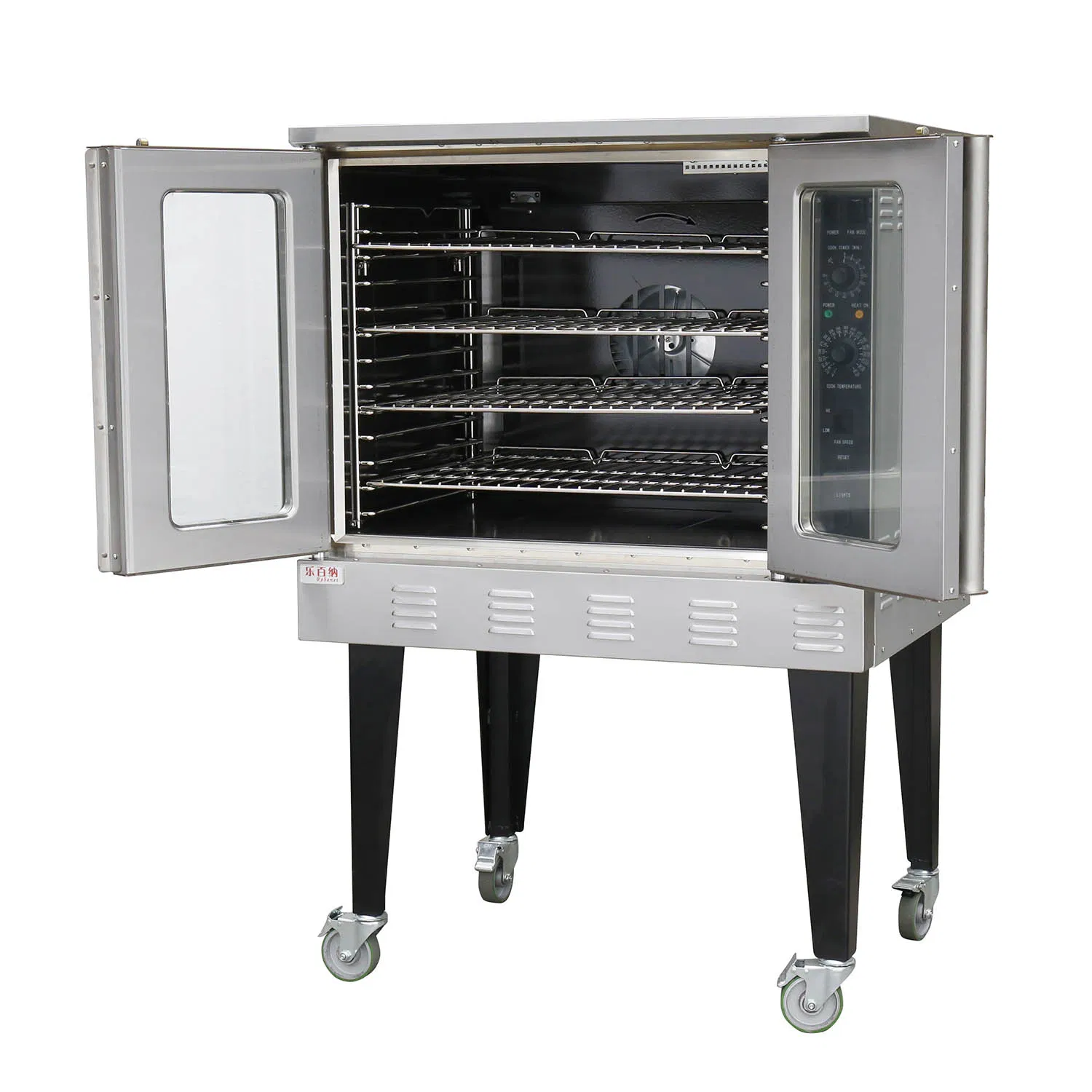 Kitchen Equipment Bakery Machine Commercial Full Size Sigle Deck Gas Convection Bread Baking Oven with 4 Racks ETL Listed for Restaurant, 60 Mins Timer (GCO613)