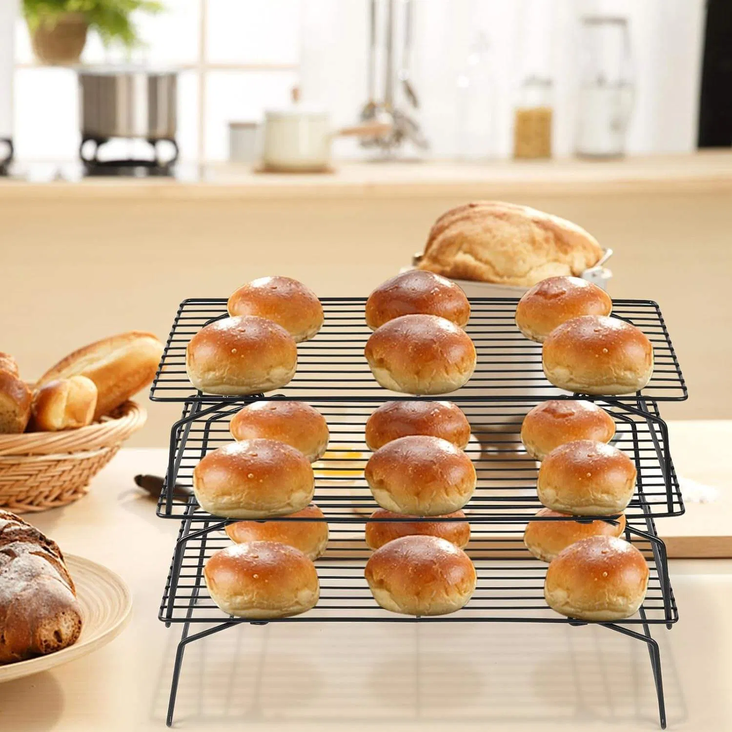 Eco Friendly Collapsible Bread Cooling Racks Stainless Steel Folding Cooking Cake Cooling Racks for Baking