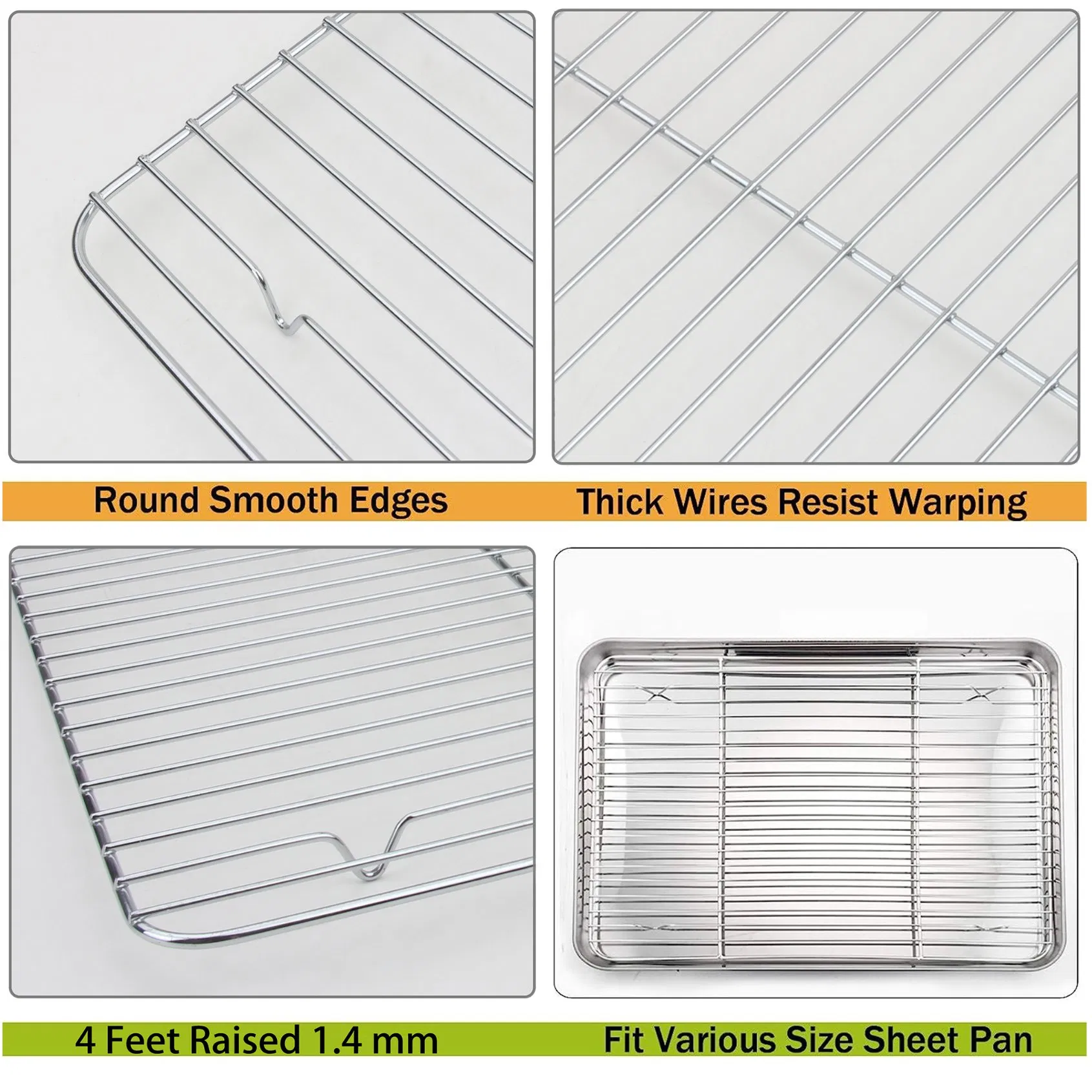 Kitchen Bakery Wire Baking Trays Cooling Rack Grill Mesh