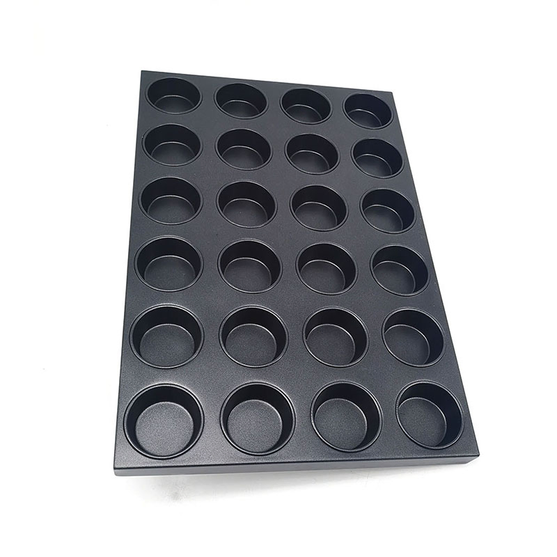 ODM&OEM Durable Heavy Duty Aluminized Steel Non Stick 24-Cup Round Cupcake Muffin Baking Tray Industrial Oven Tray