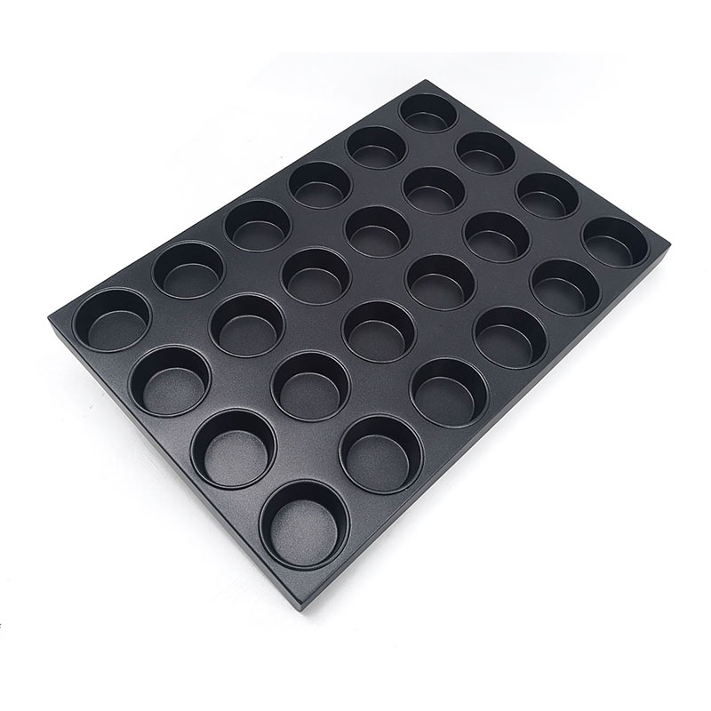 ODM&OEM Durable Heavy Duty Aluminized Steel Non Stick 24-Cup Round Cupcake Muffin Baking Tray Industrial Oven Tray