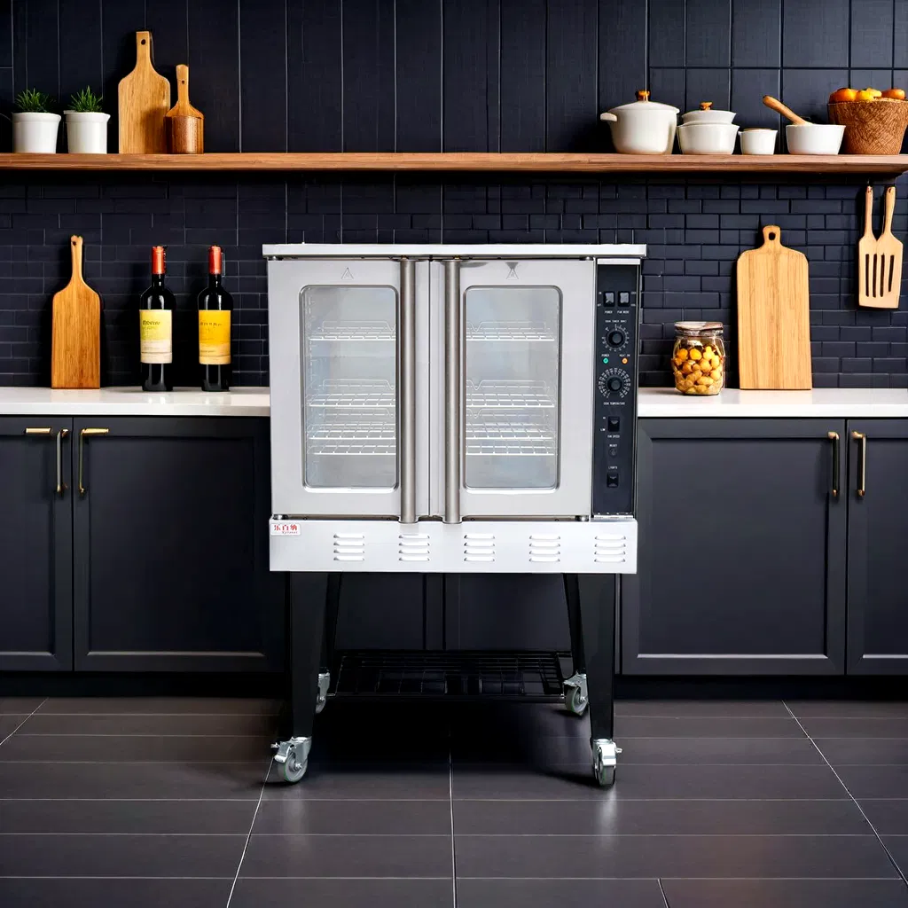 Kitchen Equipment Bakery Machine Commercial Full Size Sigle Deck Gas Convection Bread Baking Oven with 4 Racks ETL Listed for Restaurant, 60 Mins Timer (GCO613)