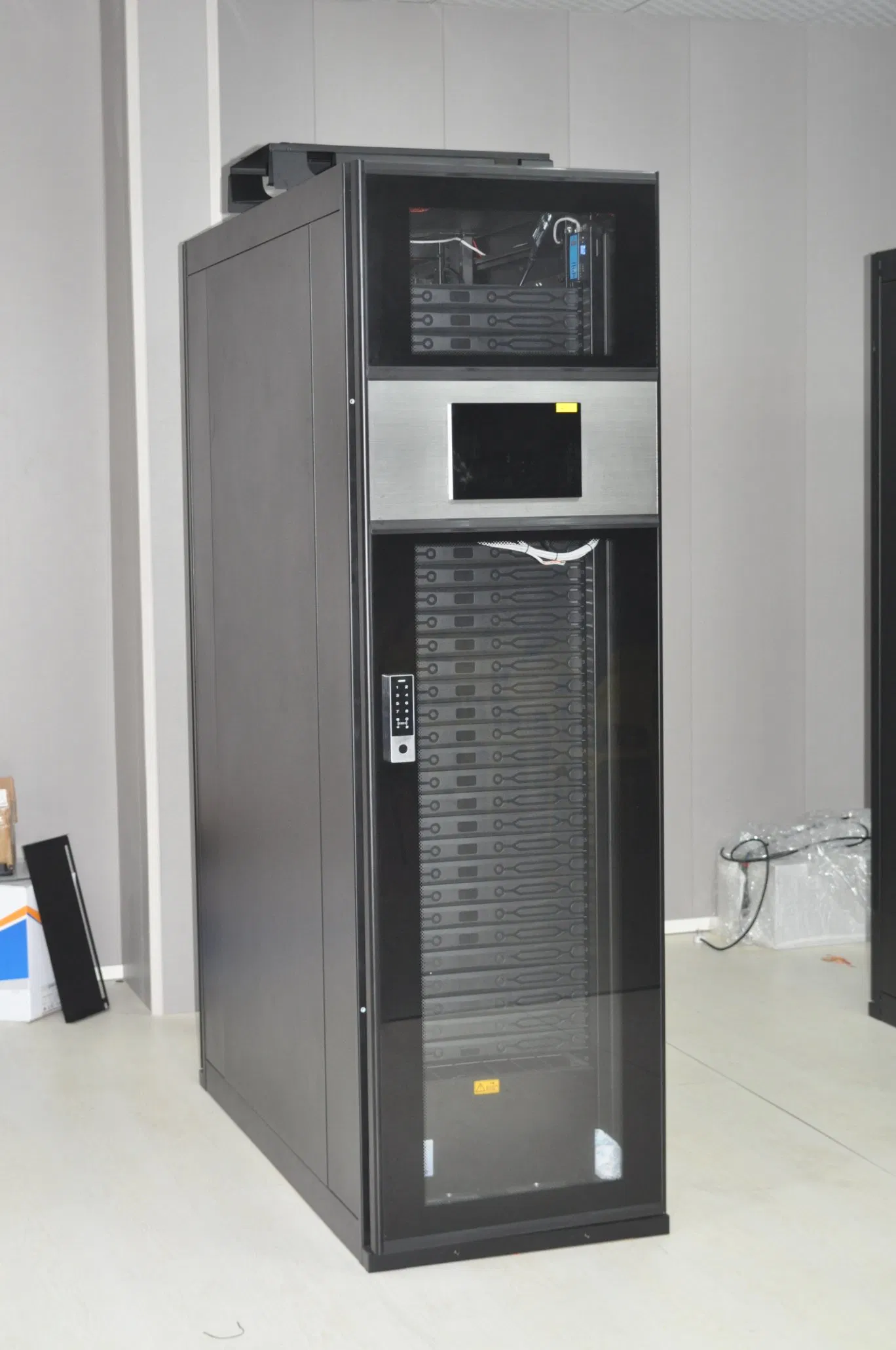 Data Center Combining Power Cooling Monitoring and Server Racks