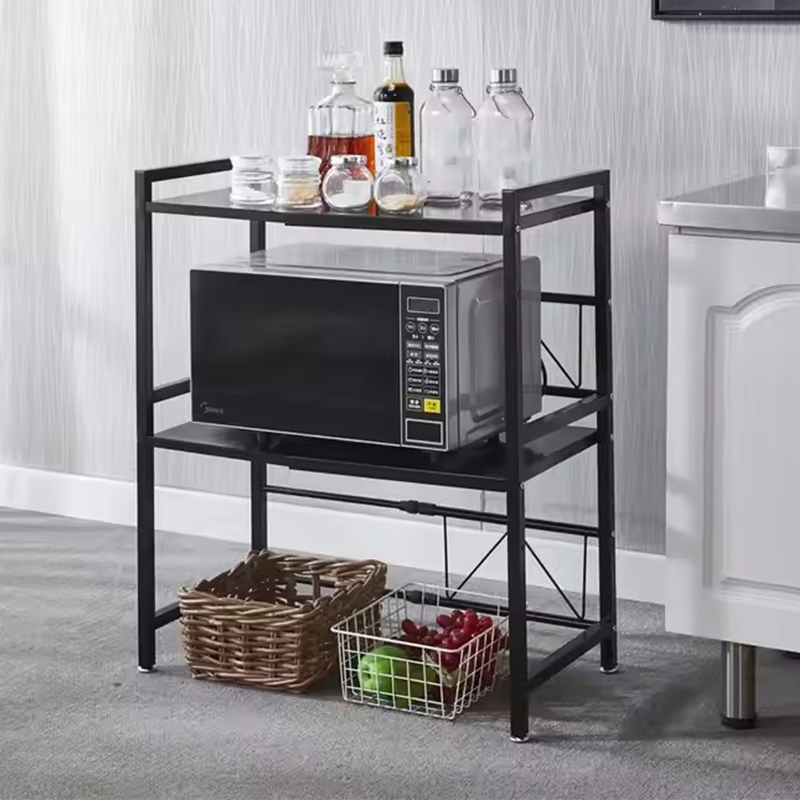 New Style Home Stainless Steel Guangdong Heavy Duty Metal Kitchen Storage Shelf Cup Storage Cooling Wall Easy Assemble Microwave Oven Rack