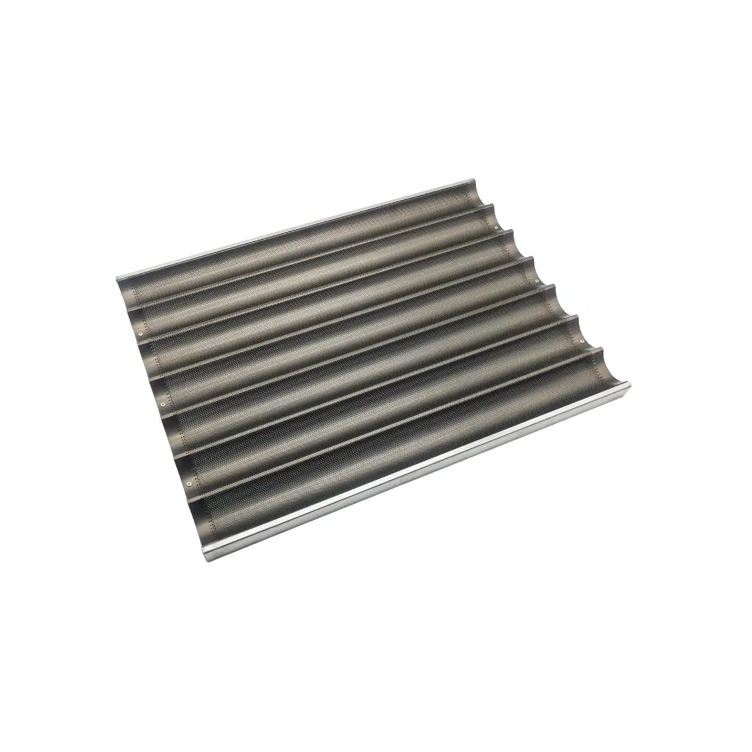 Hot Sale Factory Supply Non-Stick Loaf Pan High Quality 7 Rows Bread Baking Tray Perforated for French Baguette Tray