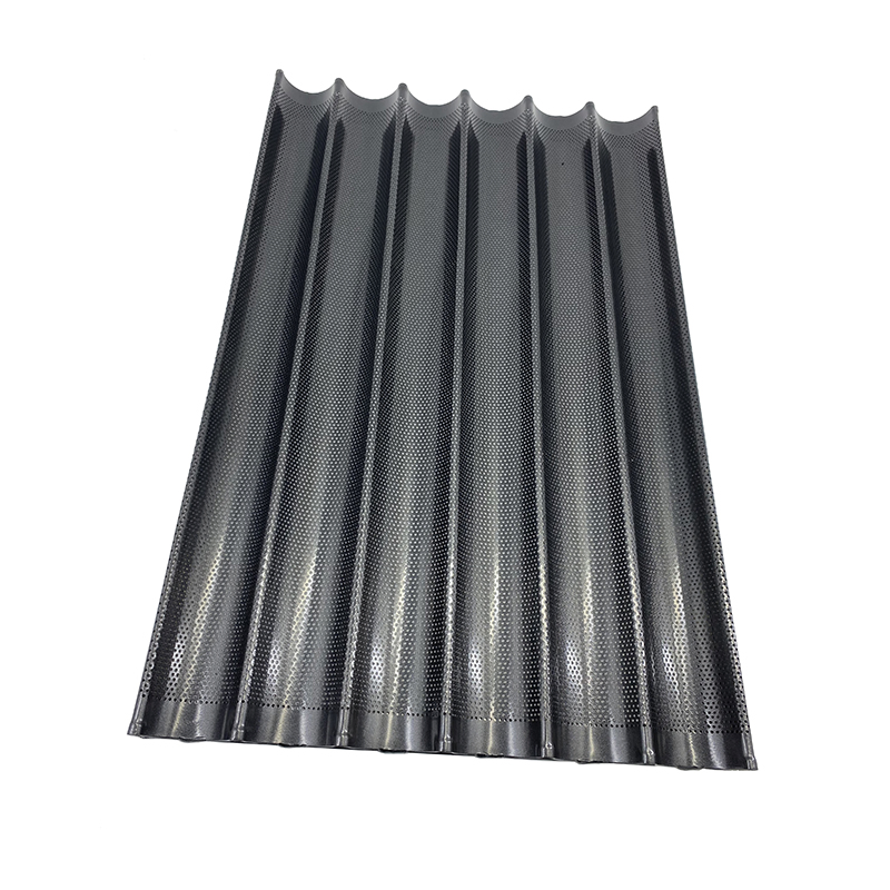 6 Waves Perforated Aluminium Non Stick Baguette Tray French Bread Loaf Baking Tray