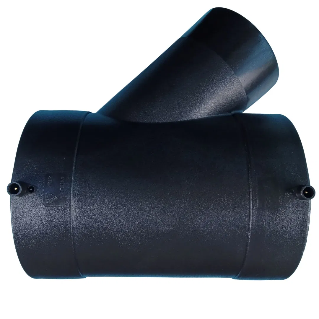 Water Drainage 160-110mm Y Shape Tee HDPE Electrofusion Fittings Electrofusion