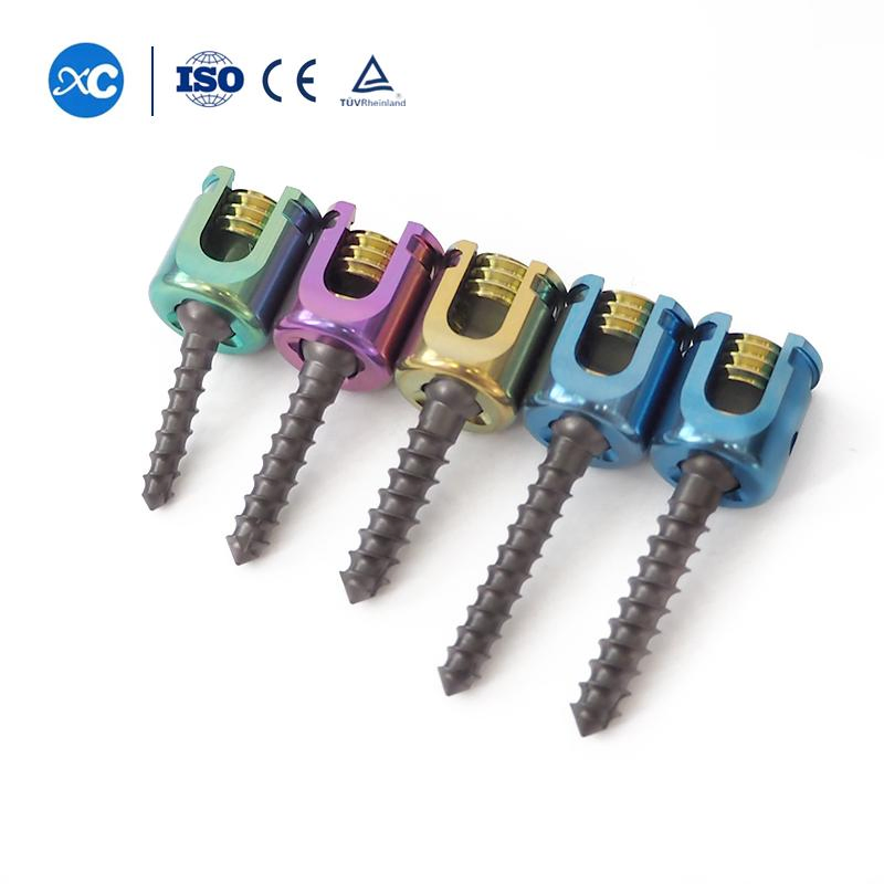 Titianium 2.5-3.5mm Polyaxial Spinal Pedical Screws Veterinary Implant Orthopedic Surgery